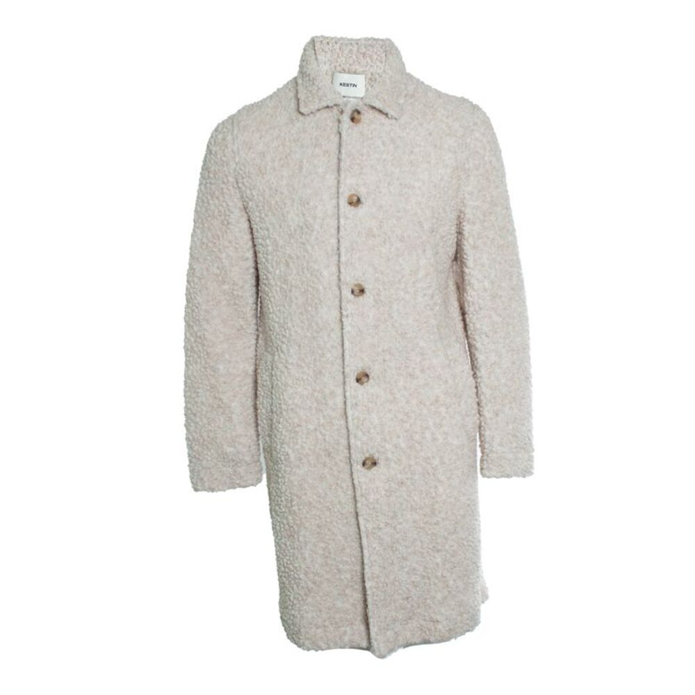 Kestin, Edinburgh overcoat in oatmeal wool fleece